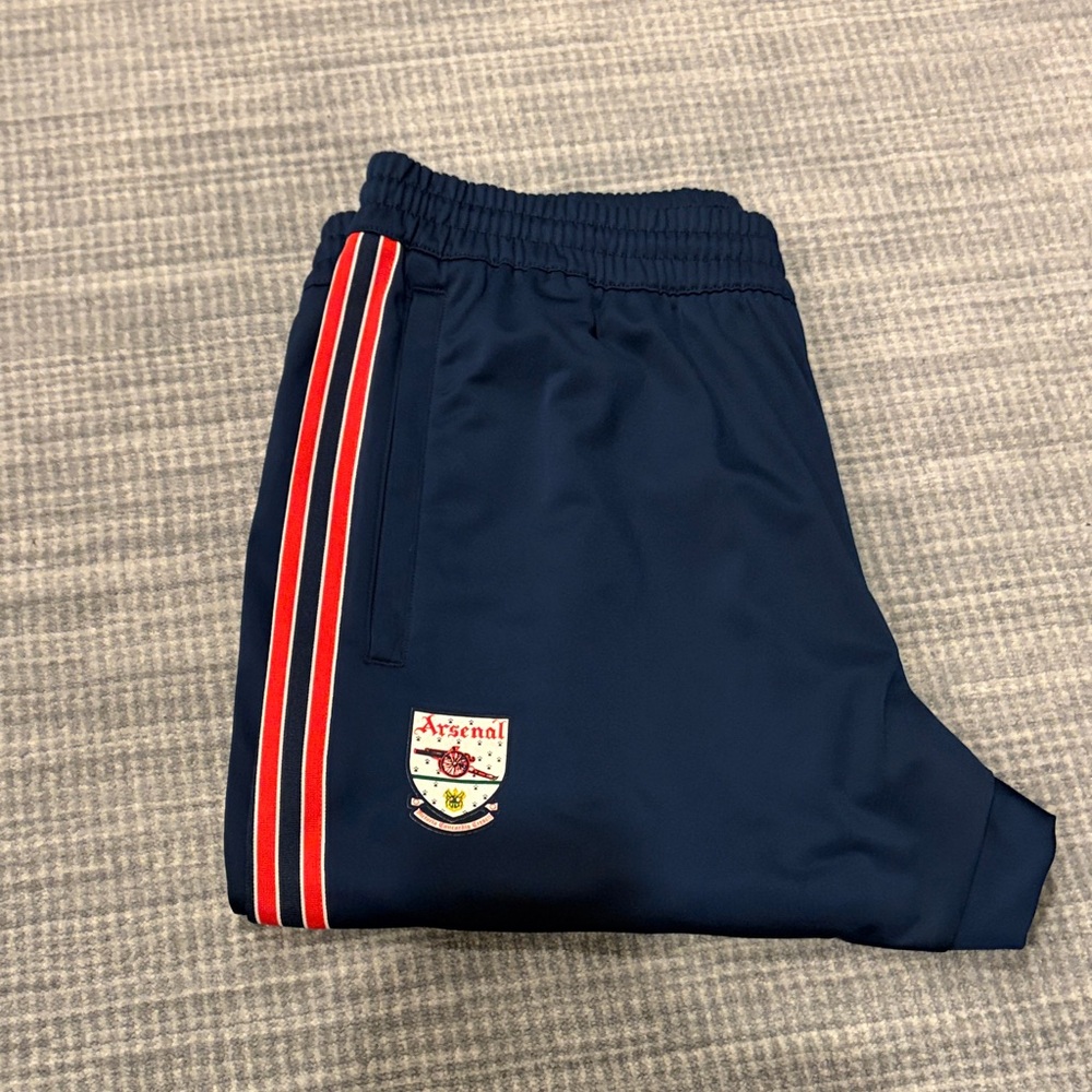 Arsenal Adidas Originals Navy Joggers with Red Stripes